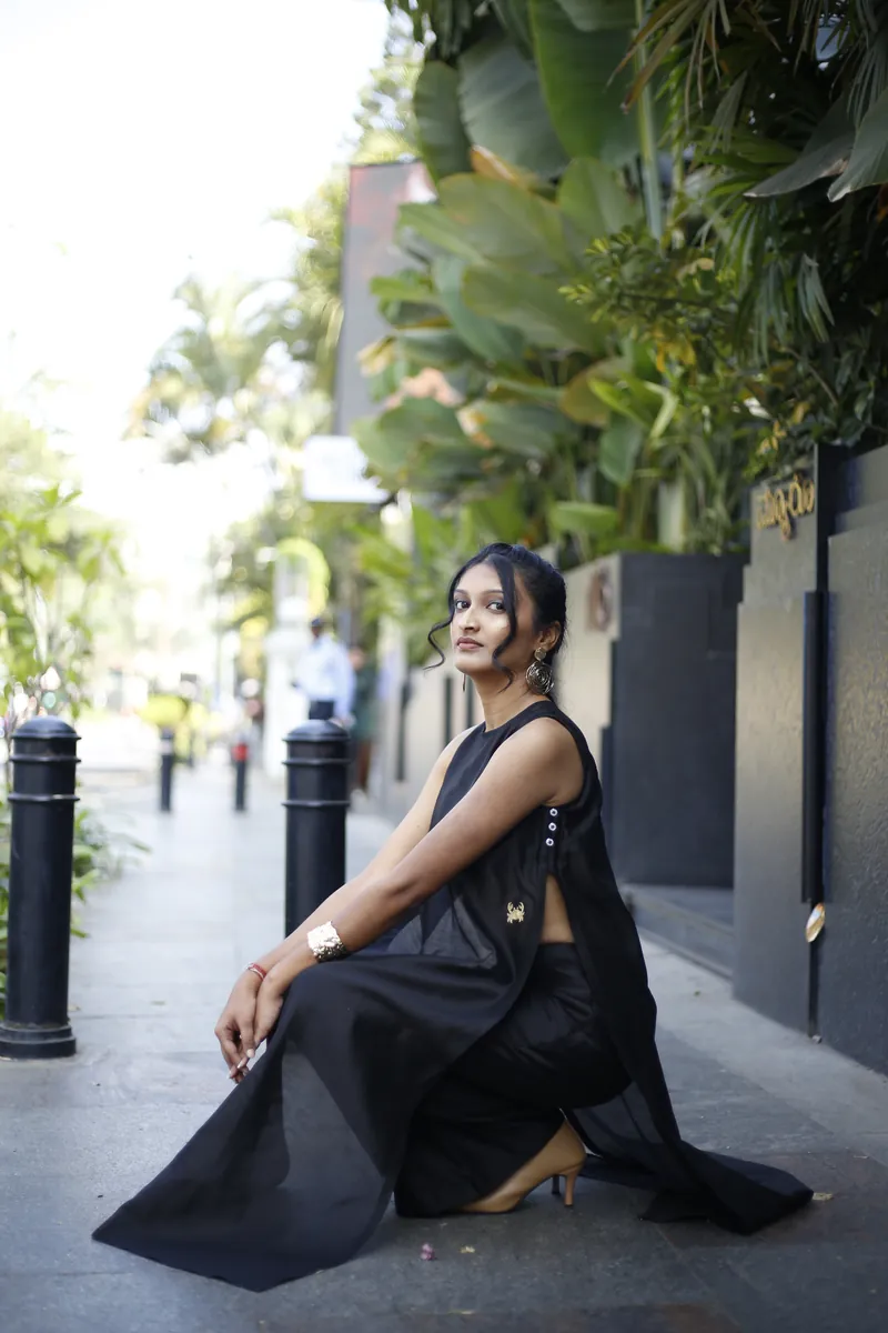 Black Chanderi Tunic Set — view 5